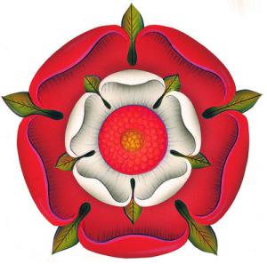 The Tudor Rose. Culmination of the Wars of the Roses, this one symbol was created to invoke peace in England, by recognizing the union of Queen Elizabeth of York (though only crowned as Consort, hers was the claim by which they held their throne), and King Henry VII (Henry Tudor) of the house of Lancaster.